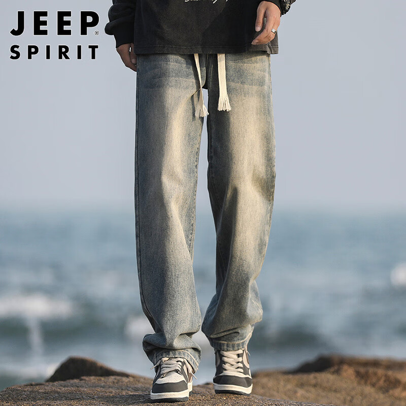 JEEP SPIRIT Vintage Men's Casual Loose Fit Jeans