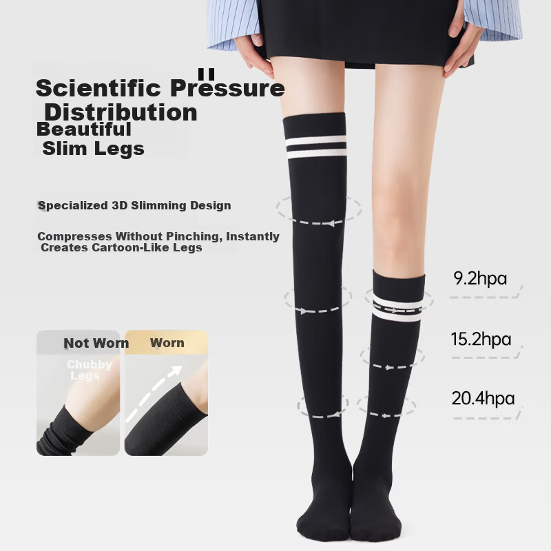 JKN Striped Compression Socks with Hyaluronic Acid