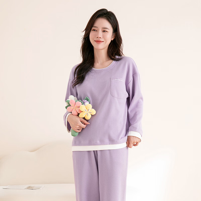 FENTENGCARE Women's Waffle Pajama Set with Bra Pad
