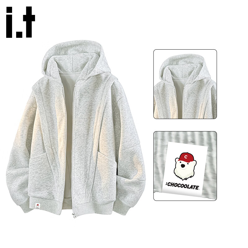 :CHOCOOLATE Men's Trendy Hoodie Cardigan