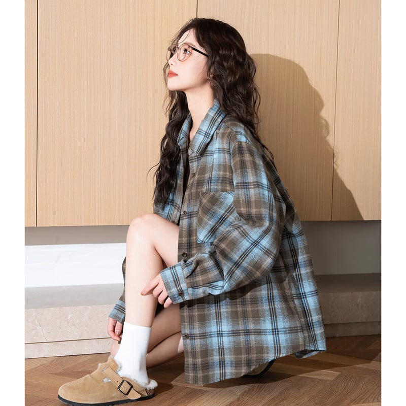 TonLion Vintage Plaid Long Sleeve Shirt