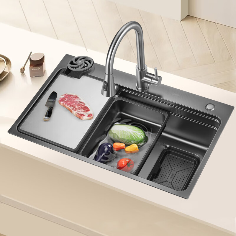 Aifuer Aolin Kitchen Sink - Large Single Basin with Dust Collection Basket