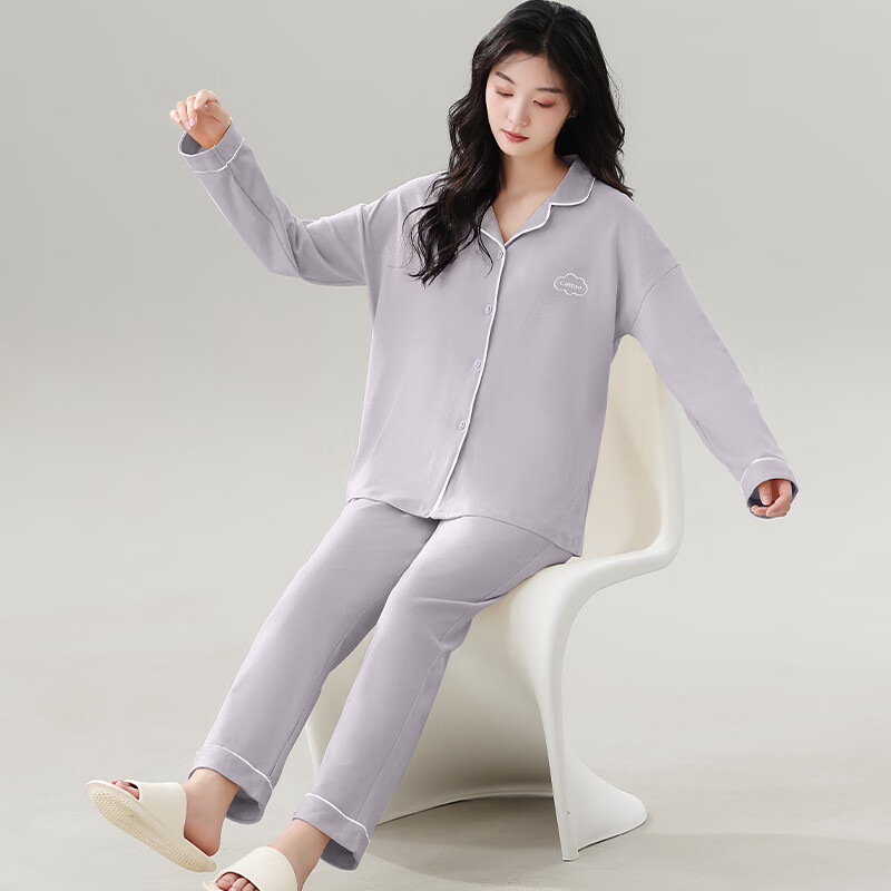 LangSha Women's Cotton Pajamas with Chest Pad