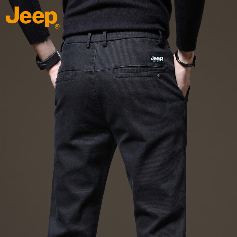 JEEP Men's Autumn Winter Casual Black Pants