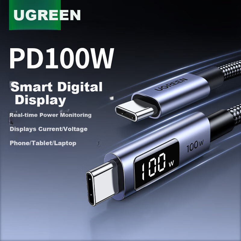 UGREEN Dual-Head Type-C Charger Cable - 100W/66W Fast Charging