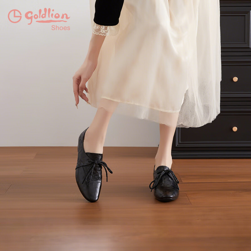 Goldlion Women's Sheepskin Flats 2025 Autumn