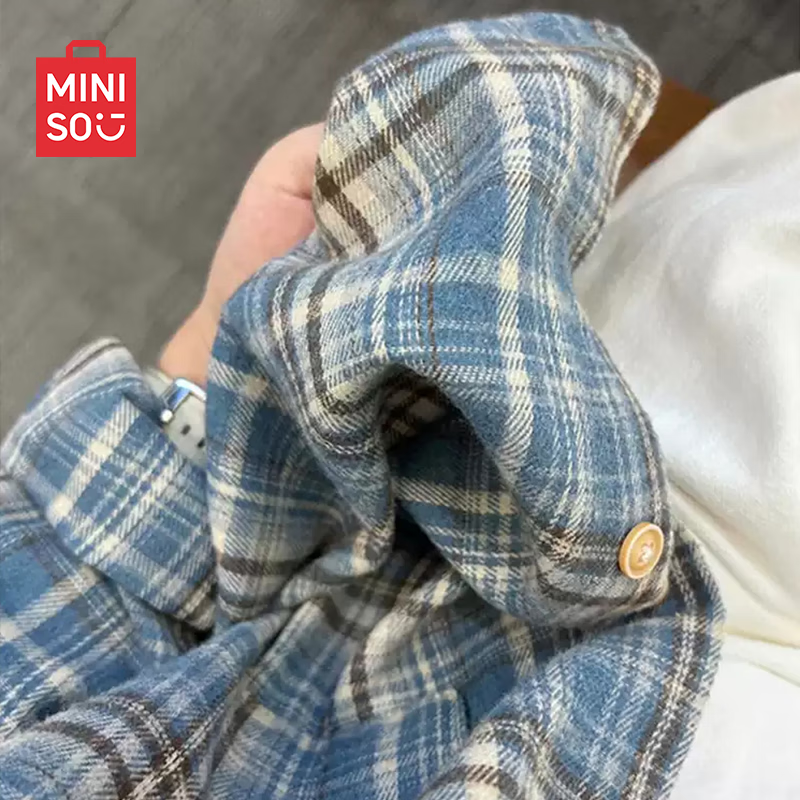 MINISO Men's Flannel Plaid Shirt Jacket