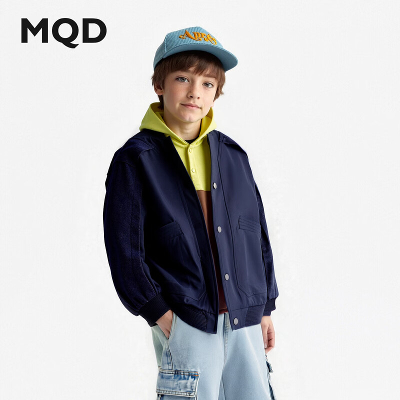 MQD Baseball Jacket 2025 Autumn Patchwork Kids Coat