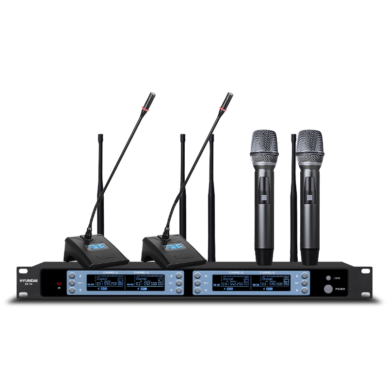 HYUNDAI Quad Microphone System - UHF Wireless Karaoke Setup