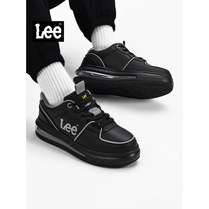 Lee Men's Air Cushion Sneakers - Breathable White Height-Increasing