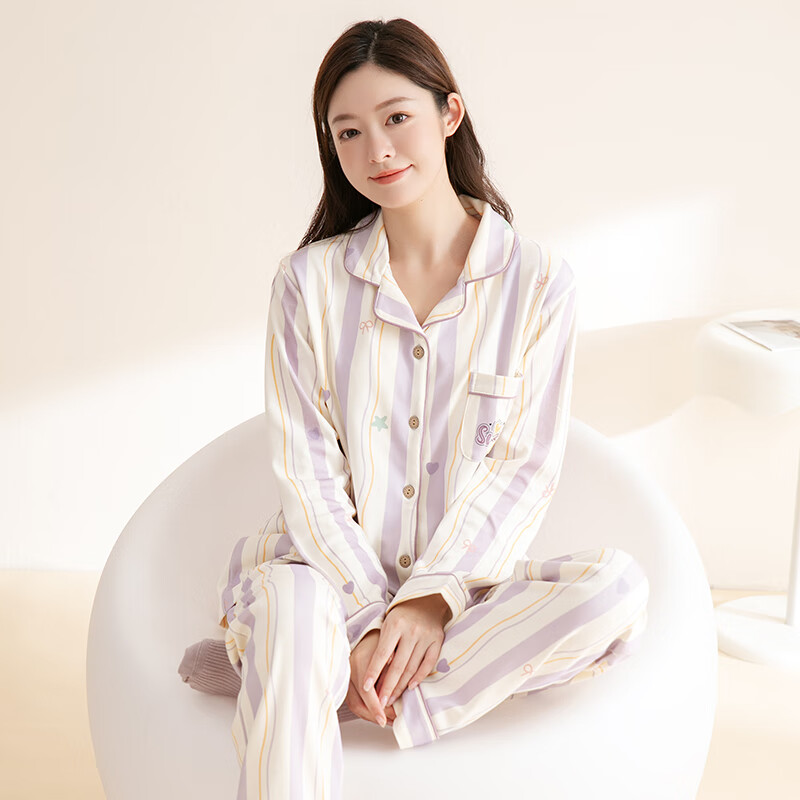 FENTENGCARE Women's Striped Cotton Pajama Set
