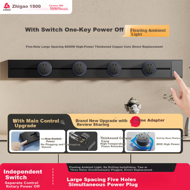 CHIGO Track Socket with Switch Master Control