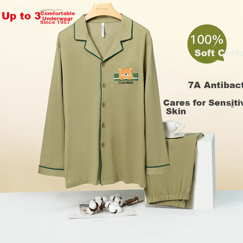 Hodo 7A Antibacterial Cotton Pajamas for Men