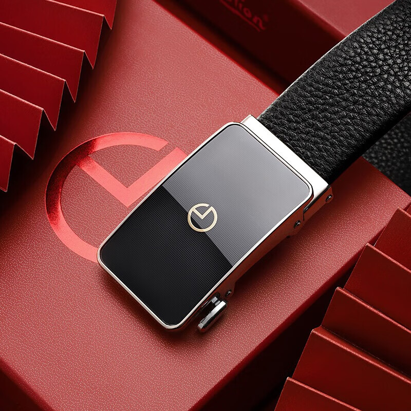 Goldlion Men's Mirror Surface Automatic Buckle Cowhide Belt