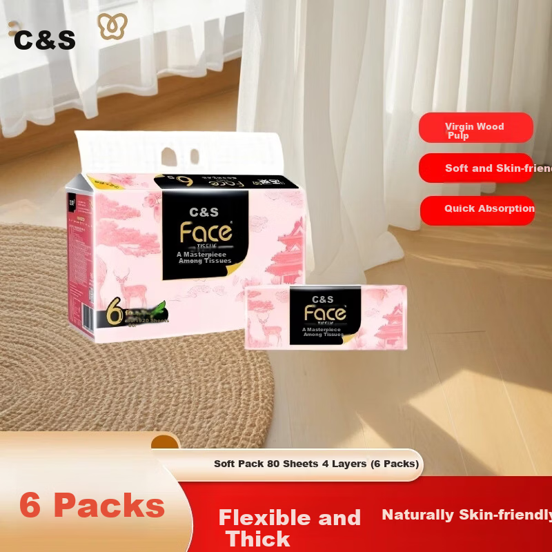 C&S Jin Hui Fang Hua 4-Layer Thickened Facial Tissue