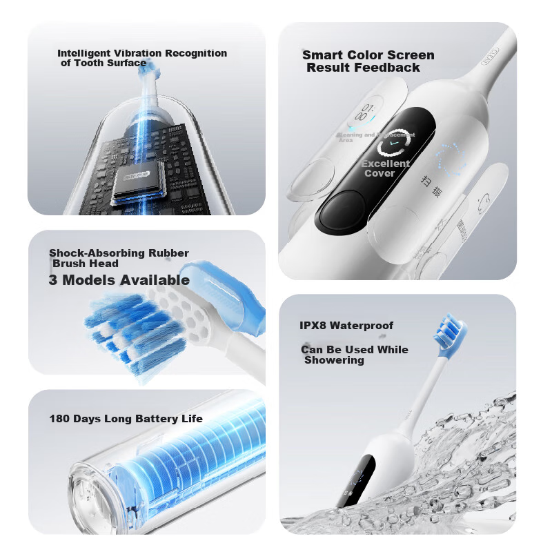 JD Original Sonic Vibration Electric Toothbrush JZ7 Pro
