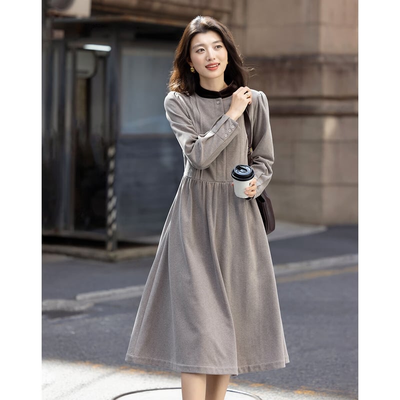 Demana Winter Colorblock Elegance Dress