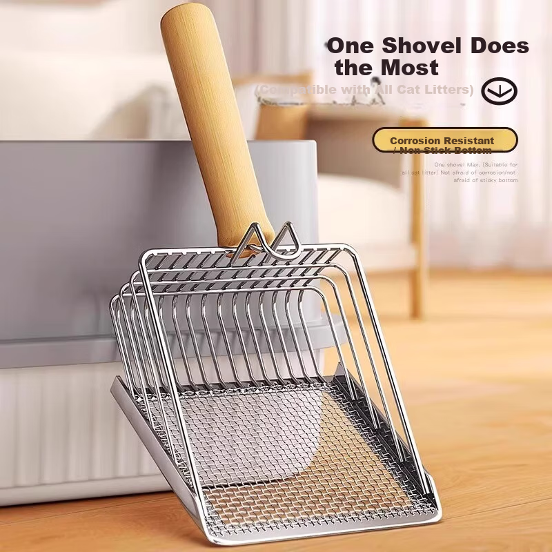 Home Maid Cat Litter Scoop - Fine-Hole Stainless Steel Shovel