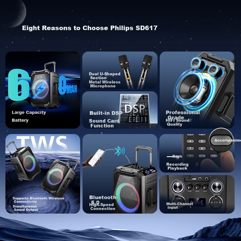 PHILIPS SD617 8-Inch Square Dance Speaker