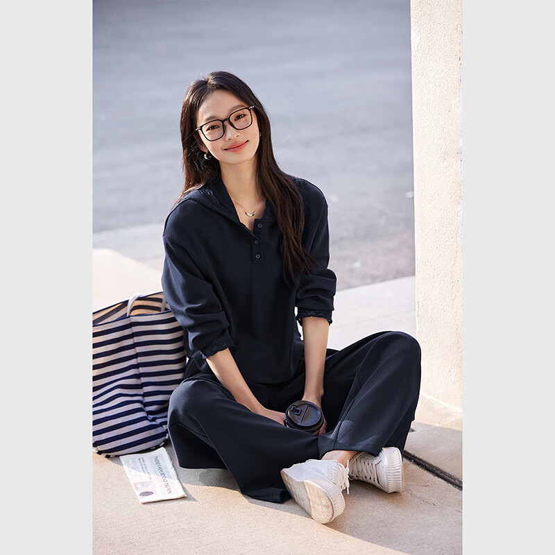 FANXIMAN Autumn Navy Blue Women's Sportswear Set