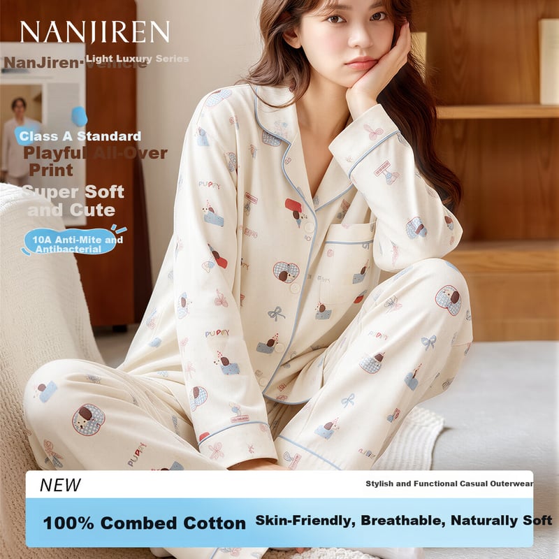 Nanjiren Women's Sausage Dog Cotton Pajamas