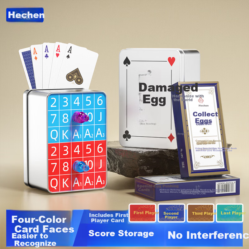 Hechen 4-Color Long Scorekeeper Playing Cards