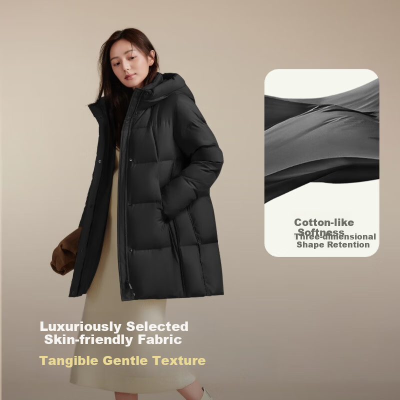 BOSIDENG Women's 90% Down Hooded Warm Coat