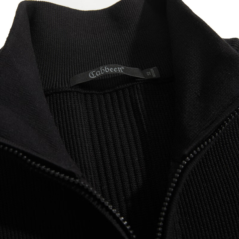 CABBEEN 100% Cotton Knit Jacket - Winter Jacquard Coat