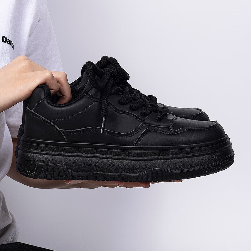 HUANQIU Thick Sole Platform Shoes for Women 2025 Autumn Winter