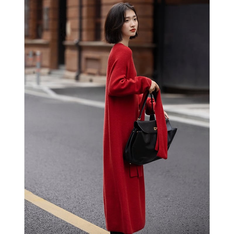 Demana Stunning Red Winter Dress