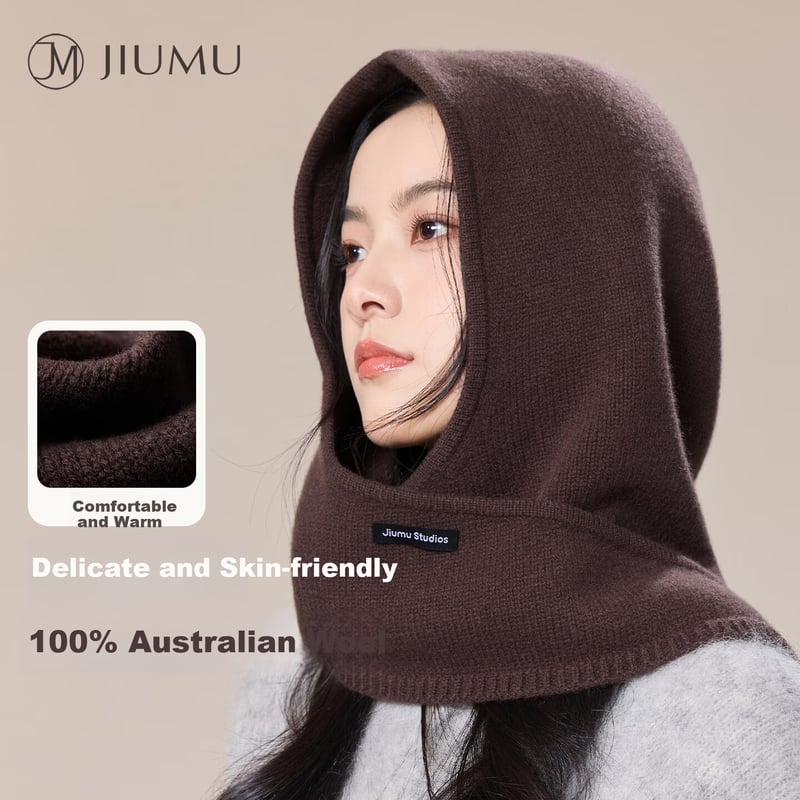 JIUMU Pure Wool Balaclava Hat