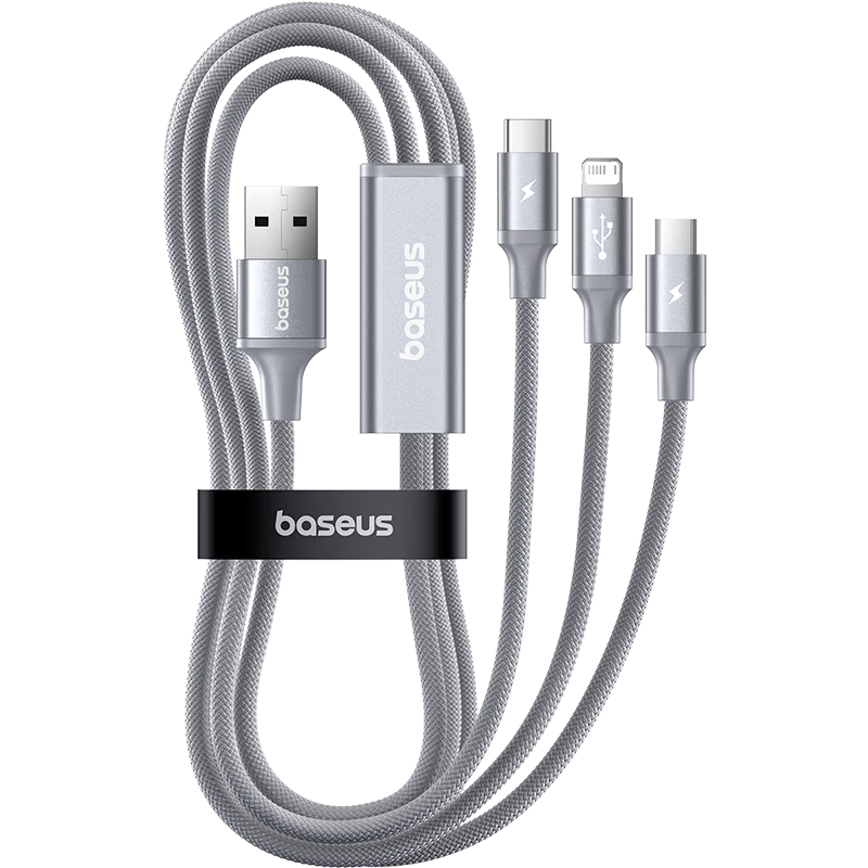 BASEUS 3-in-1 Apple Data Cable for iPhone and Android