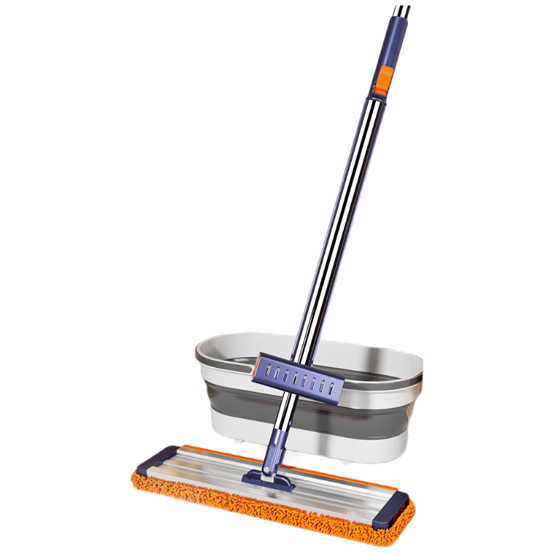 Meiya Chenille Flat Mop - Hands-Free Cleaning with 4 Cloths