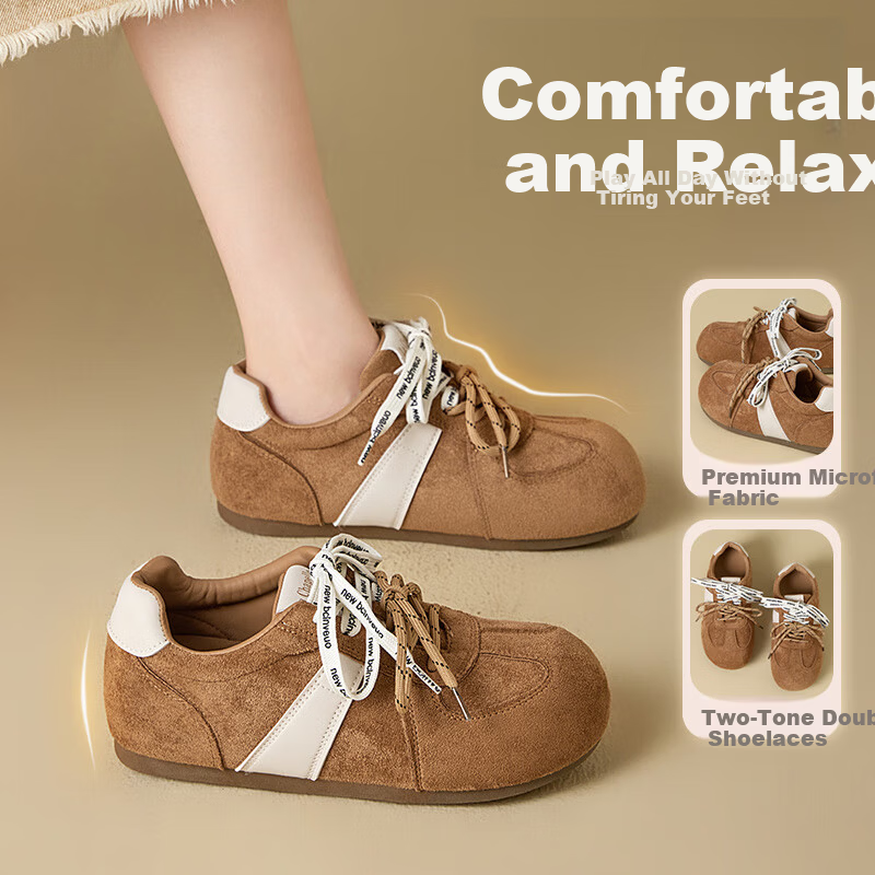 La Chapelle Women's Derby Camel Sneakers