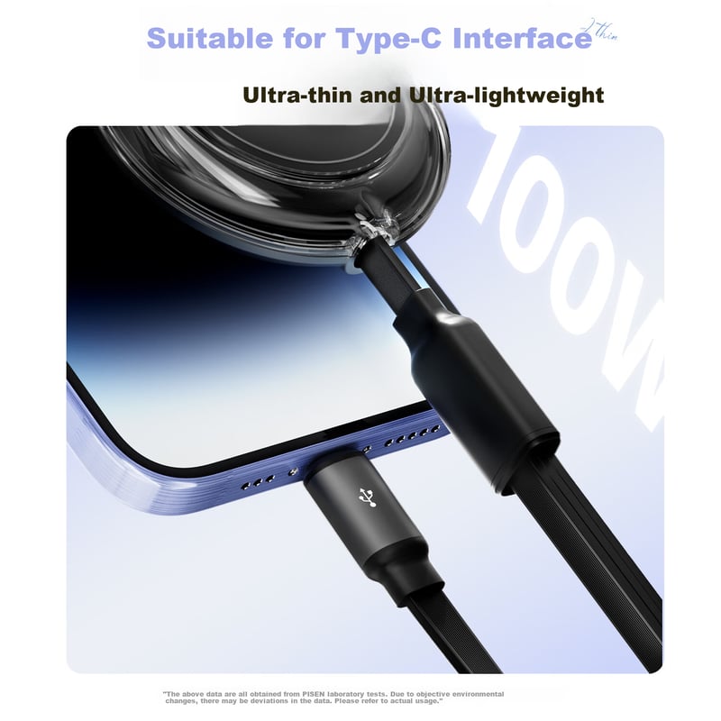 PISEN Retractable Data Cable - Apple & Android Compatible