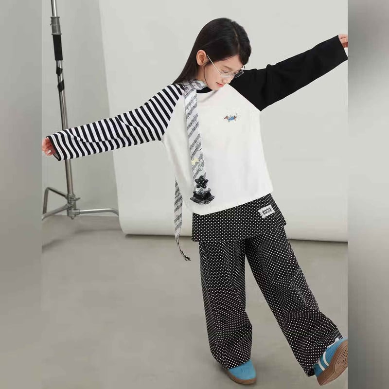 LUSON Chen Dazhu Girls' Raglan Long Sleeve T-Shirt