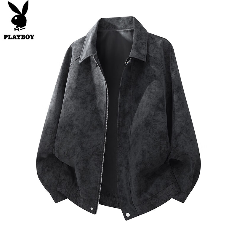 PLAYBOY Men's Leather Jacket - Autumn Winter American Style