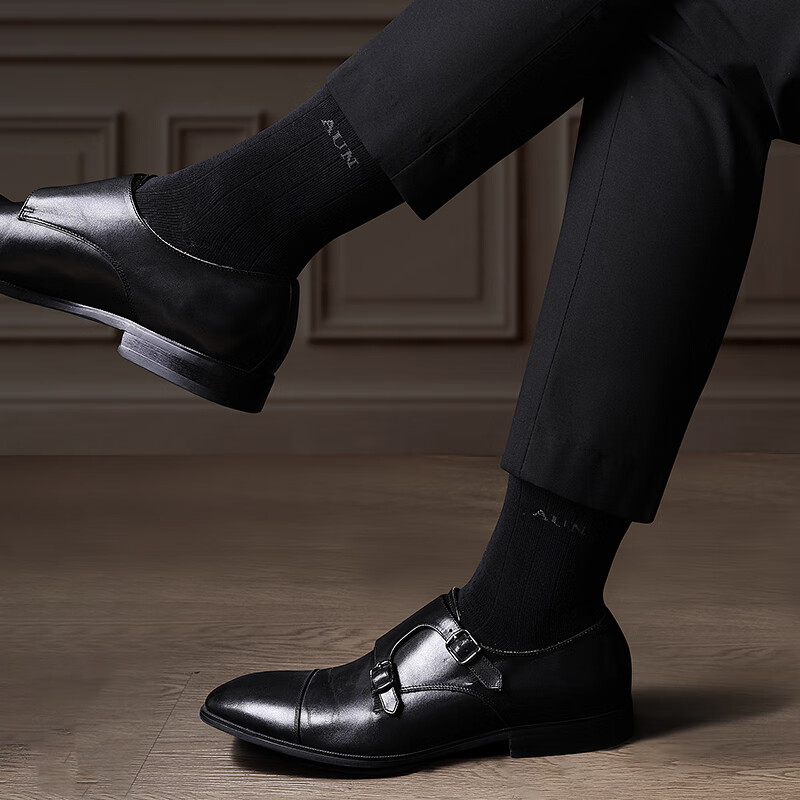 AUN Men's Business Gentleman Mid-Calf Antibacterial Socks