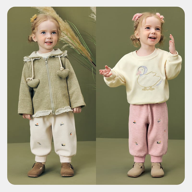 Minibala Girls Baby Long Pants - Warm Fleece Lined Winter Style