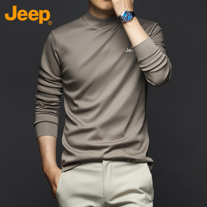 JEEP Men's Long Sleeve T-Shirt Half Turtleneck