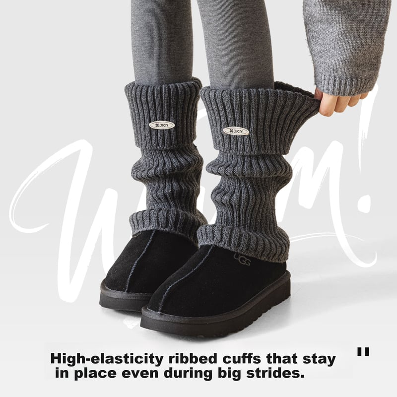 JKN Women's Gray Knitted Leg Warmers