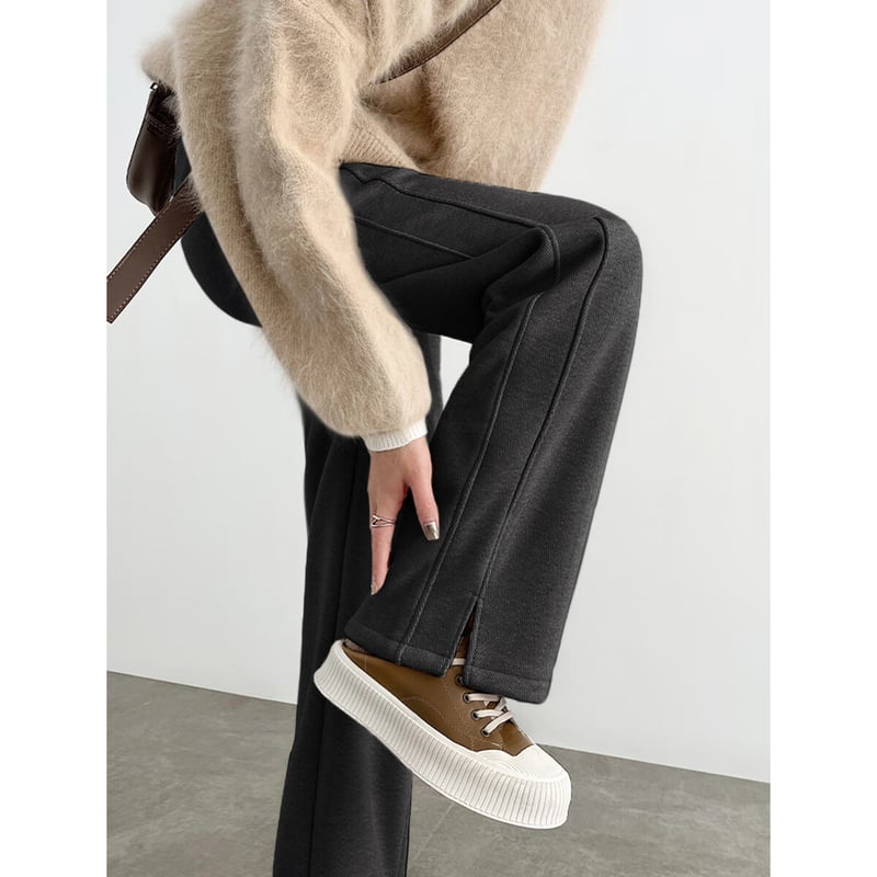 TonLion 2025 Autumn Winter Herringbone Fleece Wool Pants