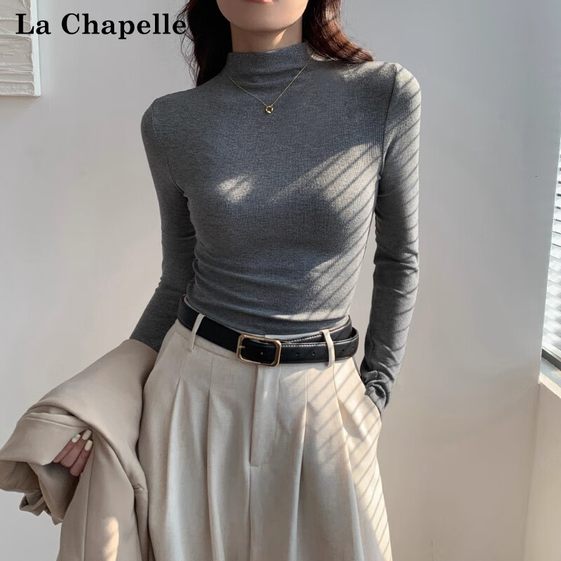 La Chapelle Women's Semi-Turtleneck Long Sleeve Top