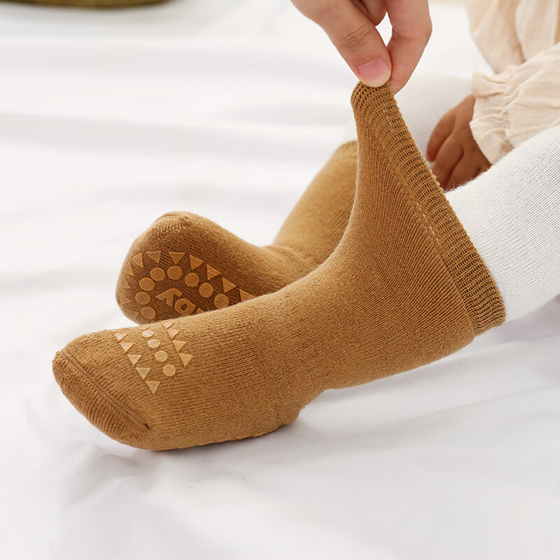 Five Cotton Baby Socks Set - Warm Non-Slip 3-Pair