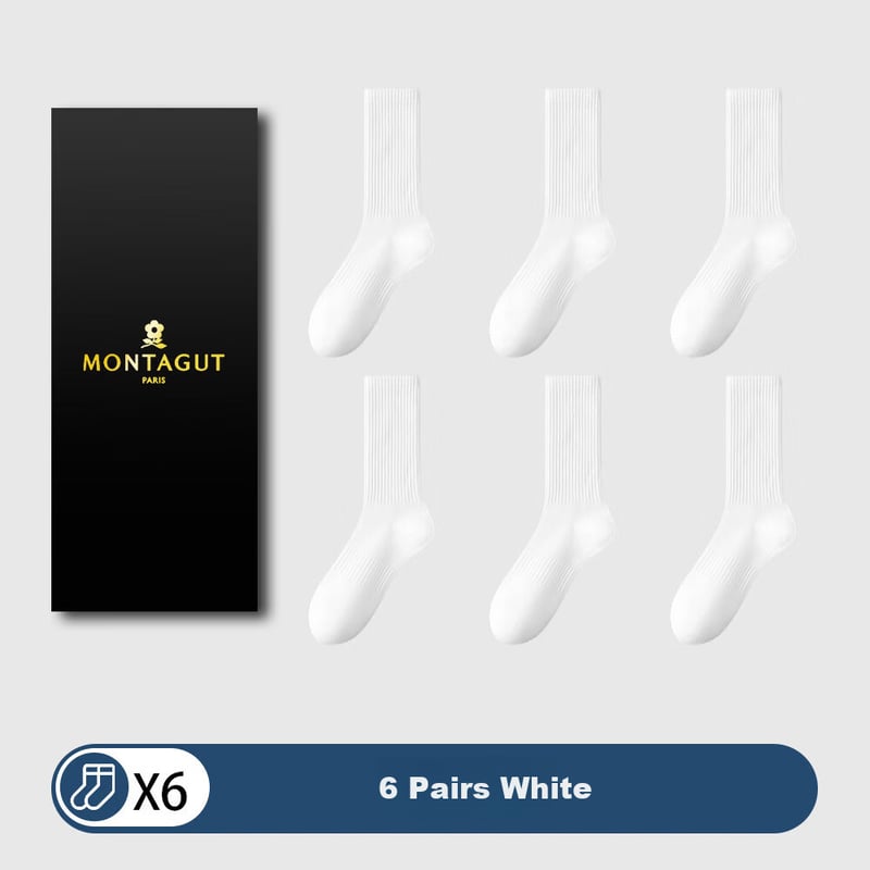 Montagut Men's Cotton Long Socks - Antibacterial & Odor-Resistant