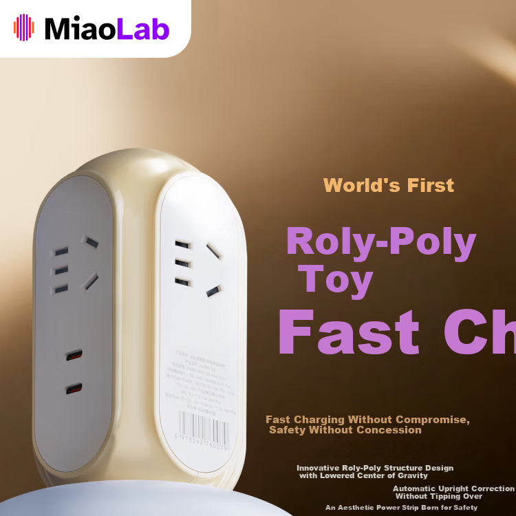 MIAOLAB Vertical Power Strip Socket - 30W GaN Fast Charge Type-C