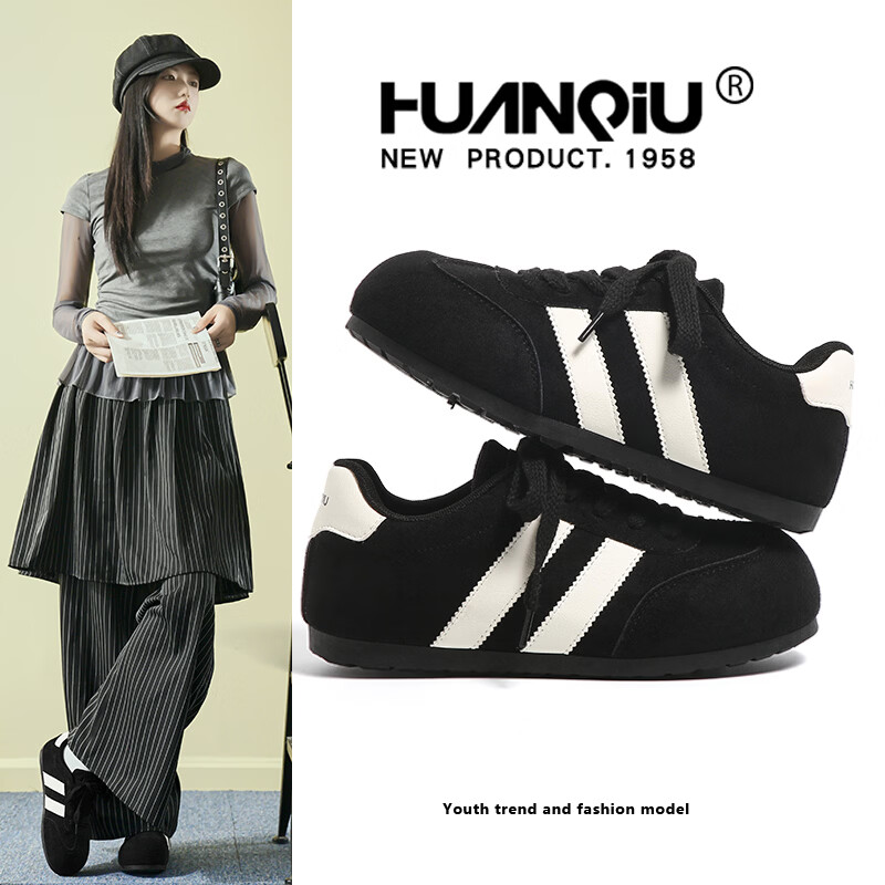 HUANQIU Vintage Platform Derby Shoes Women's 2025 Autumn Winter