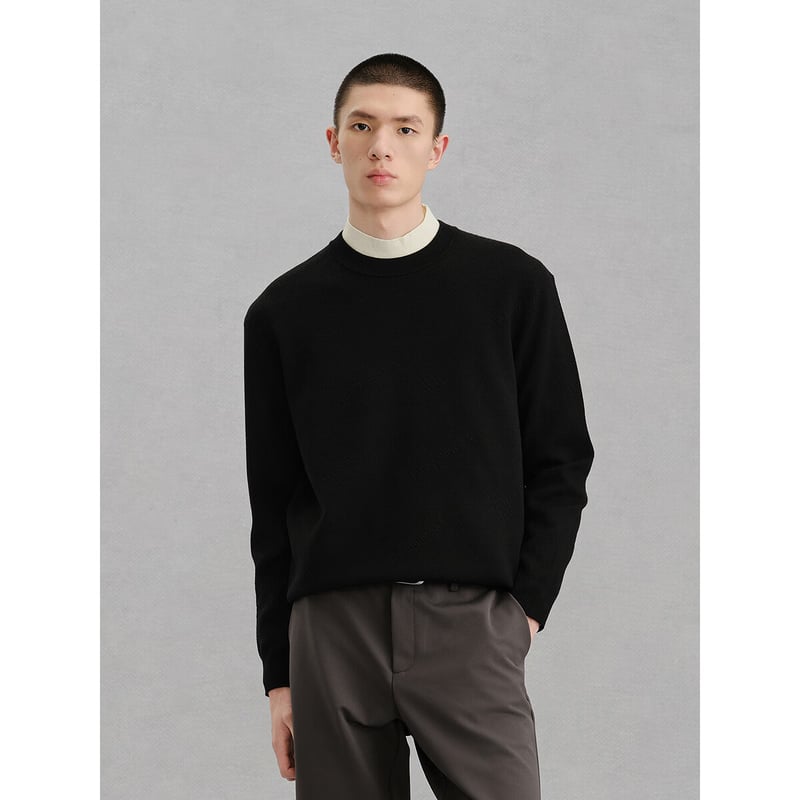 GXG Men's Solid Jacquard Knit Sweater
