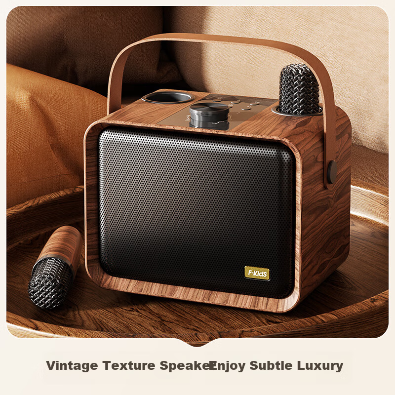 IKF M1 Wood Grain Karaoke Speaker