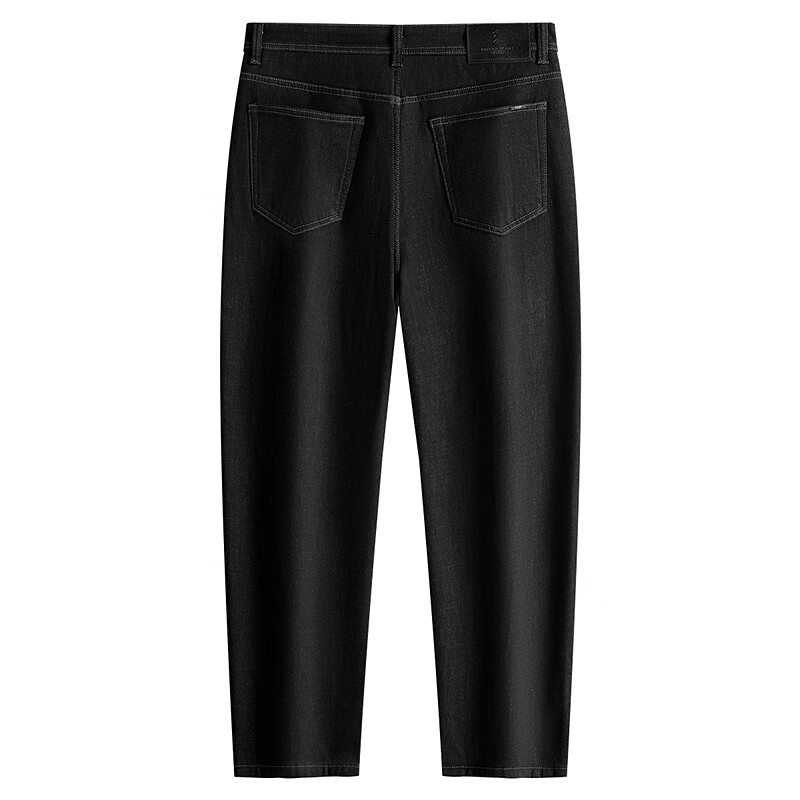 DANCING WOLVES Slim Fit Tapered Cropped Denim Pants